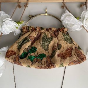 Vintage Butterfly Satchel Clutch/Crossbody